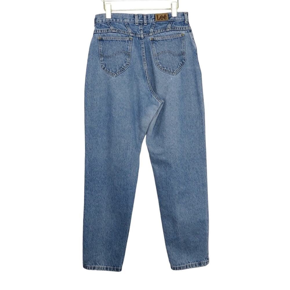 1990s Lee Vintage High Rise Straight Leg Tapered Back Yoke Mom Jeans 30" - Picture 2 of 8
